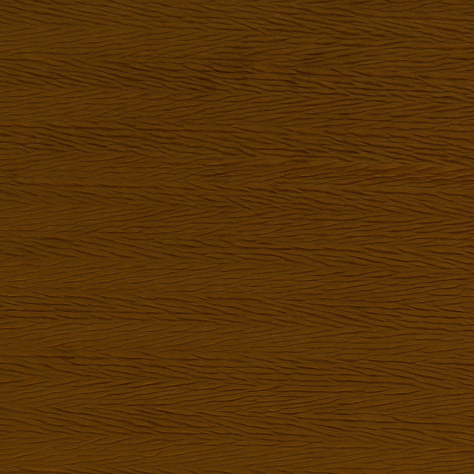 Deep ochre-brown fabric with fine undulating horizontal striations and tactile woven texture