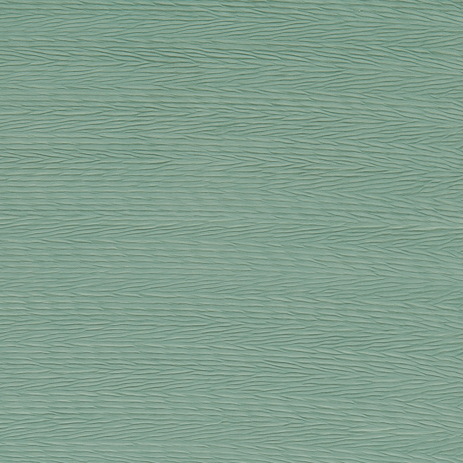 Muted peppermint green fabric with fine irregular horizontal ripples and soft tonal depth
