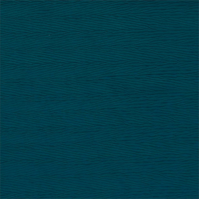 Deep teal fabric with fine rippling horizontal lines and a softly textured surface