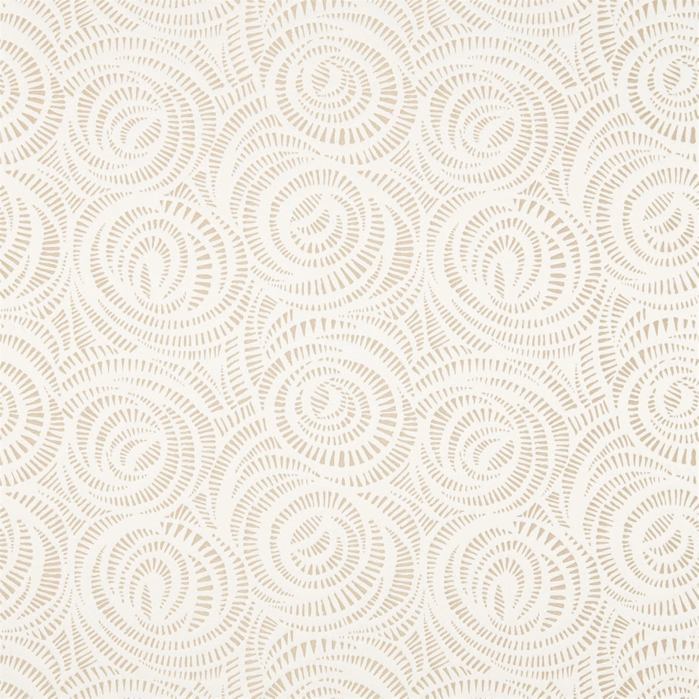 Cream textile with pale flax concentric dash circles and a subtle woven grain