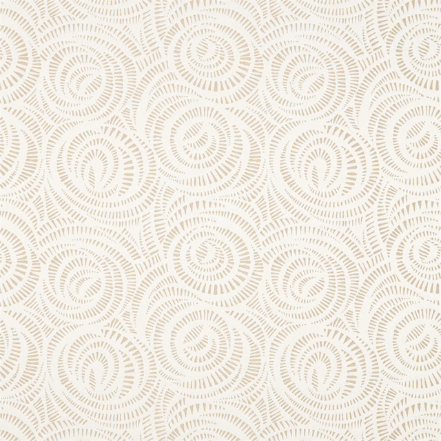 Cream textile with pale flax concentric dash circles and a subtle woven grain