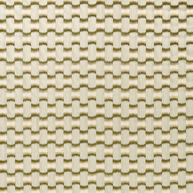 Close-up of muted seafoam, cream and olive interlocking ribbed weave