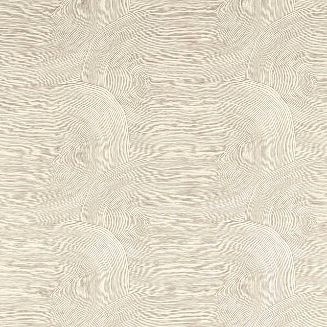 Warm oatmeal fabric with fine contour lines forming broad overlapping swirls