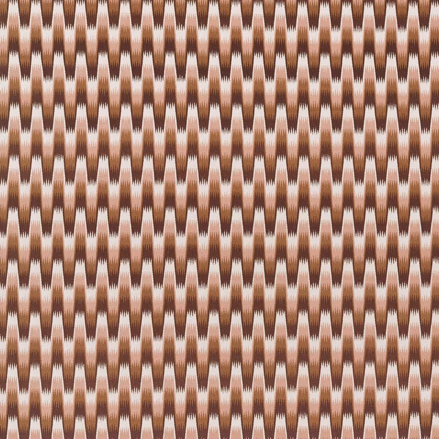 Warm rose-brown and cream woven fabric with repeating vertical diamond motifs