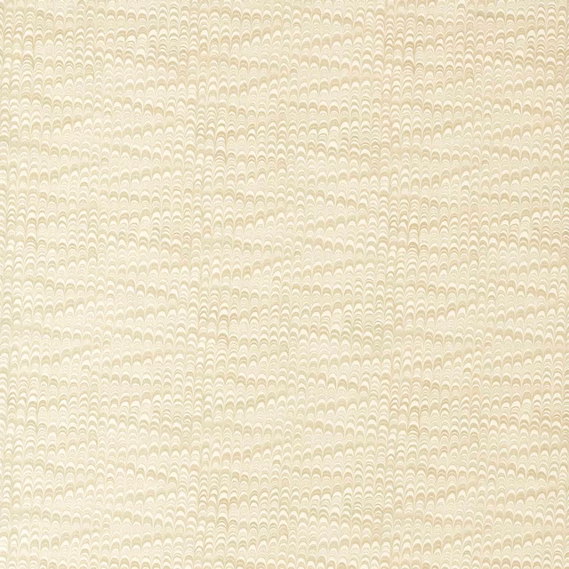 Warm oatmeal woven fabric with tiny ivory scallop arches and subtle texture