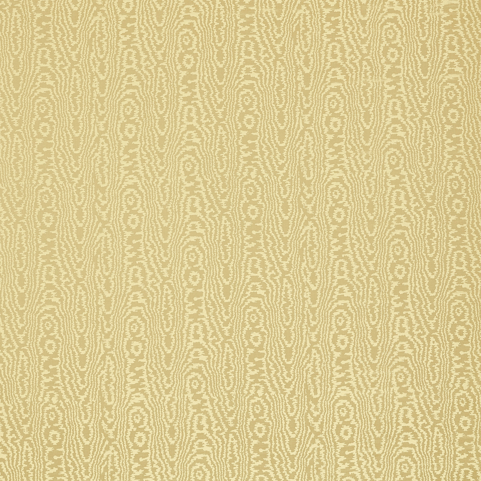Pale nectar yellow-green moiré textile with vertical rippled oval motifs