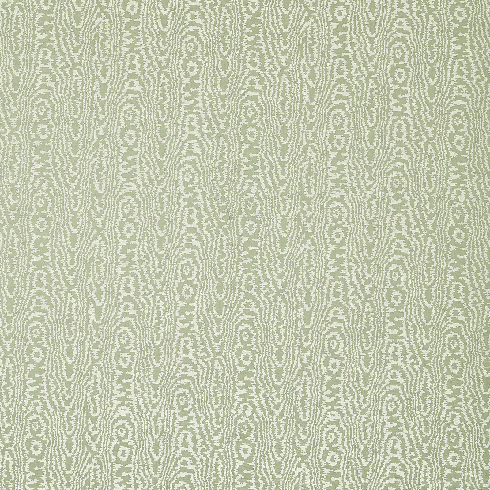 Pale Neptune green moiré textile with ivory rippling vertical motifs