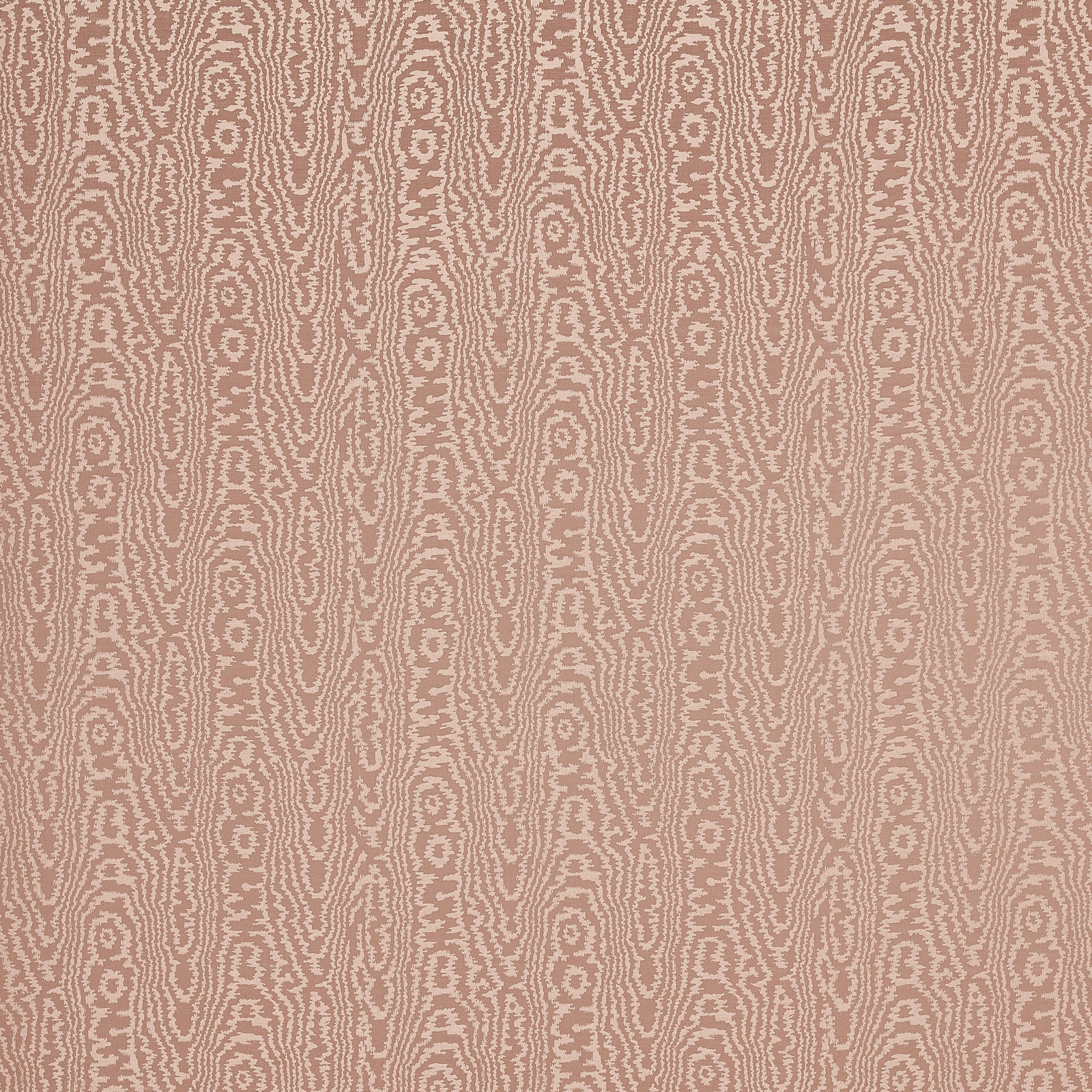 Dusty rose moiré with pale taupe, vertically rippling organic pattern