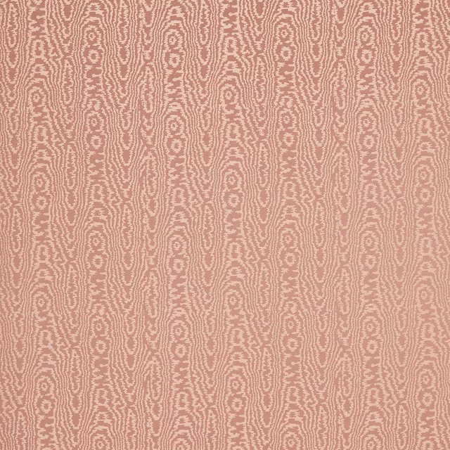 Dusty rose moiré with pale taupe, vertically rippling organic pattern