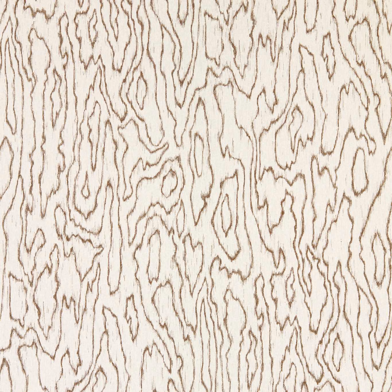 Ivory wallpaper with fine chocolate-brown organic woodgrain lines