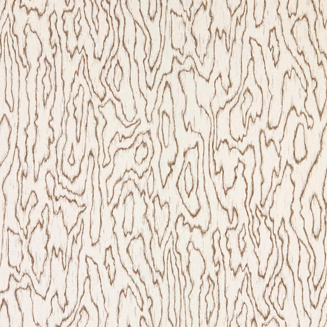 Ivory wallpaper with fine chocolate-brown organic woodgrain lines