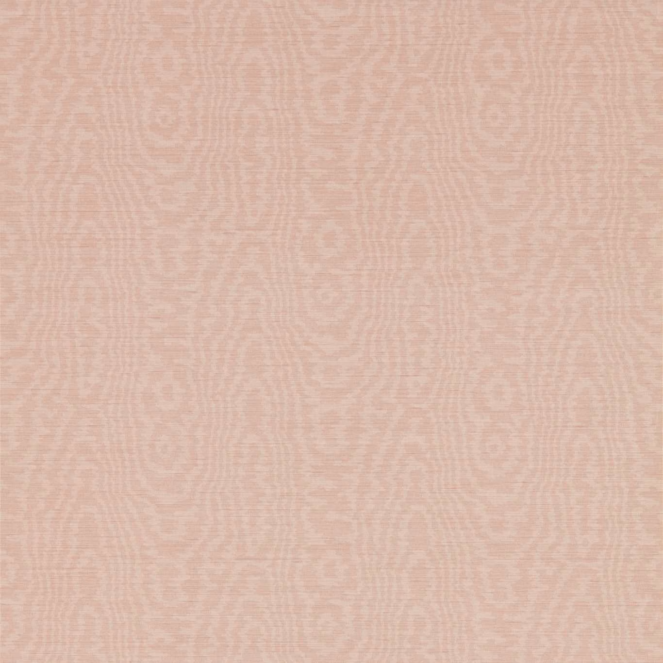 Soft blush pink wallpaper with a subtle, rippling tonal vertical pattern