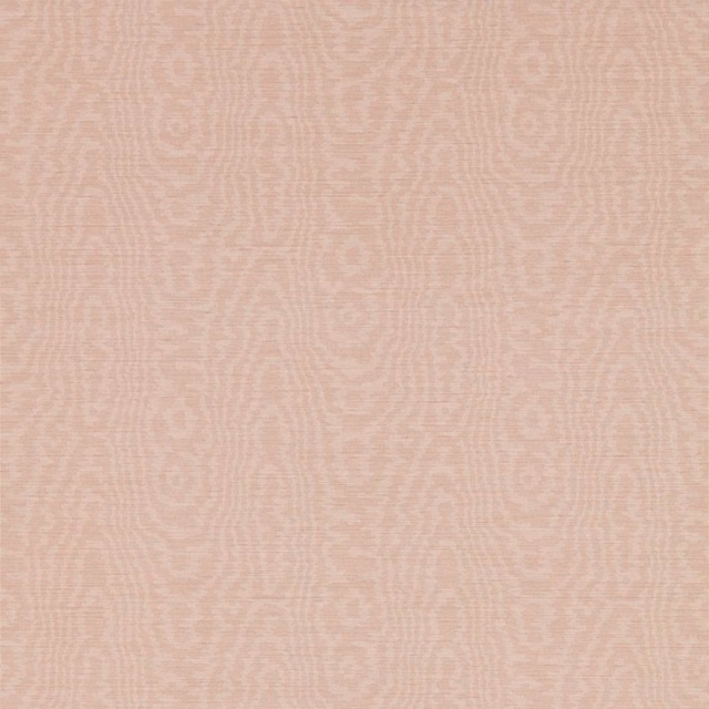 Soft blush pink wallpaper with a subtle, rippling tonal vertical pattern