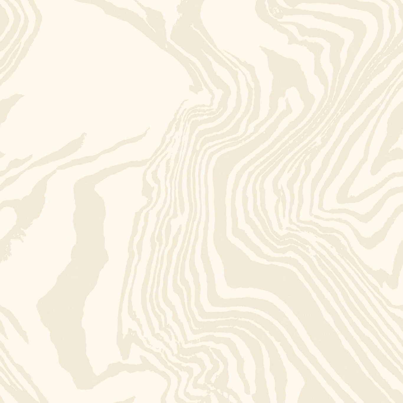 Warm cream wallpaper with pale oatmeal marble lines in flowing contour-like bands