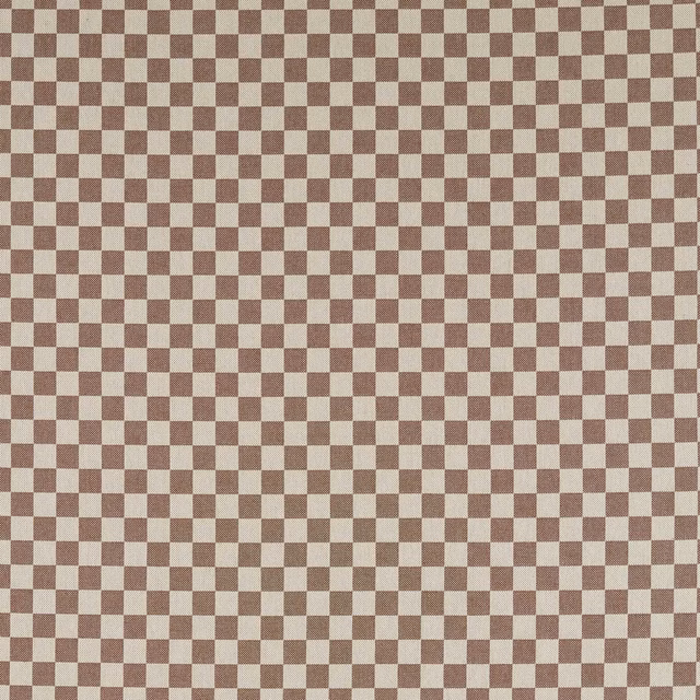 Chocolate brown and warm taupe mini check with a dense woven texture