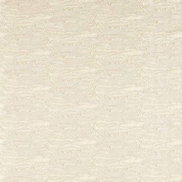 Pale oatmeal woven textile with ivory horizontal marbled tracery and tactile texture