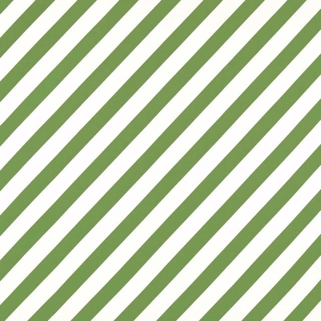 Diagonal cream and muted peridot green stripes with a lightly textured woven appearance
