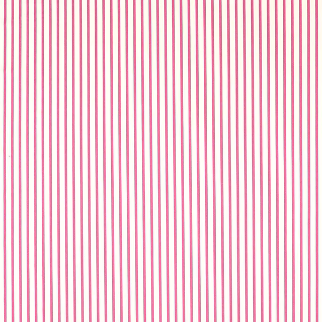Raspberry pink vertical ribbon stripes over an ivory woven ground