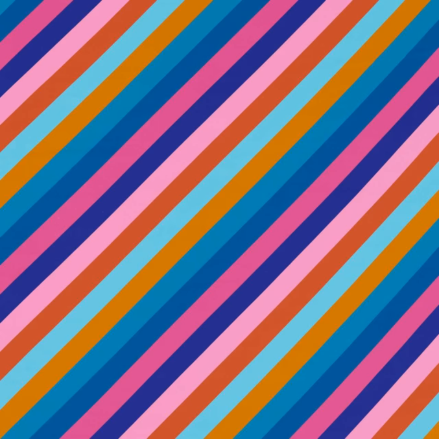 Diagonal velvet stripes in lapis blue, pink, teal, purple and ochre