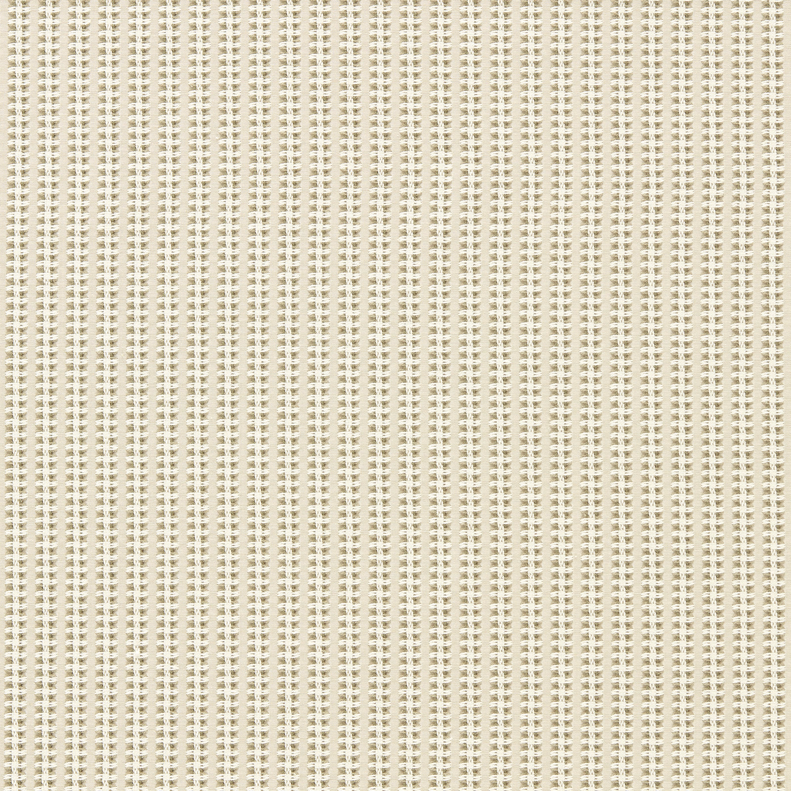 Pale pearl woven ground with narrow vertical stripes and tiny flecked checks