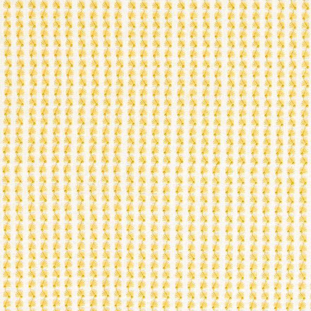 Cream woven fabric with tiny vertical honey-ochre sunburst motifs
