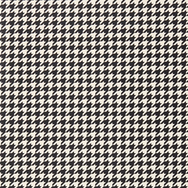 Dense black and soft ivory houndstooth wallpaper with a finely textured, graphic surface