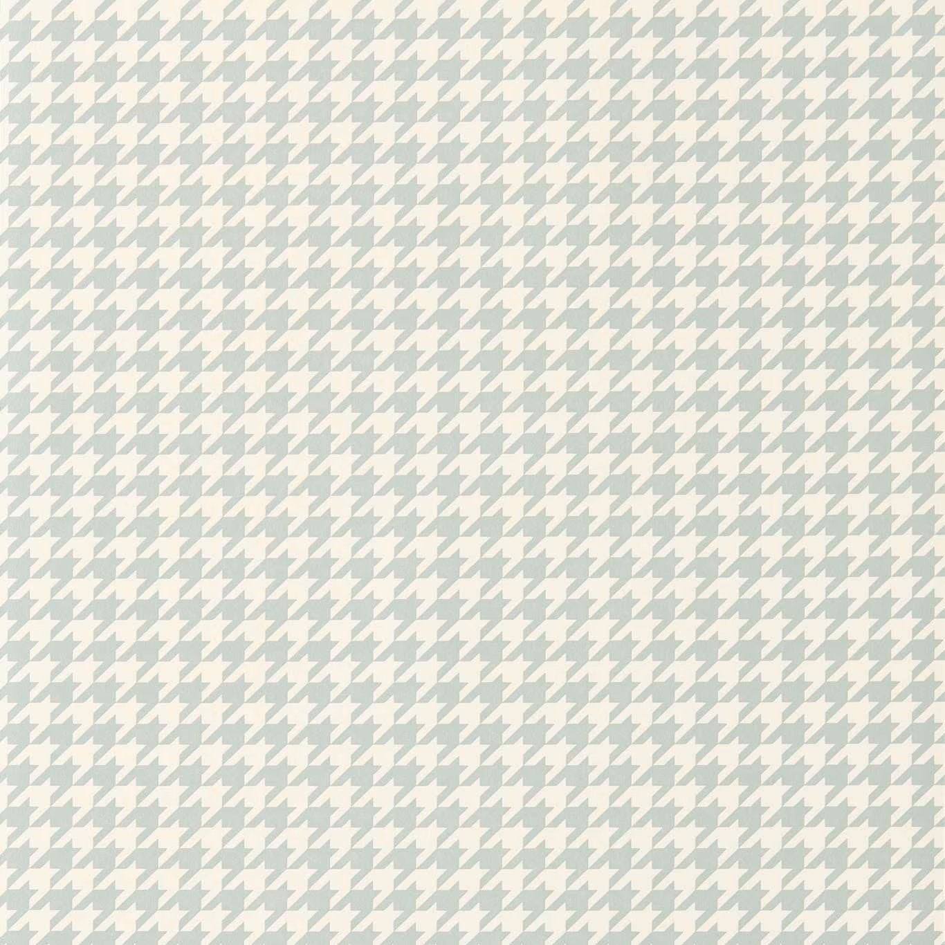 Pale seaglass and ivory small-scale houndstooth print on softly textured wallpaper