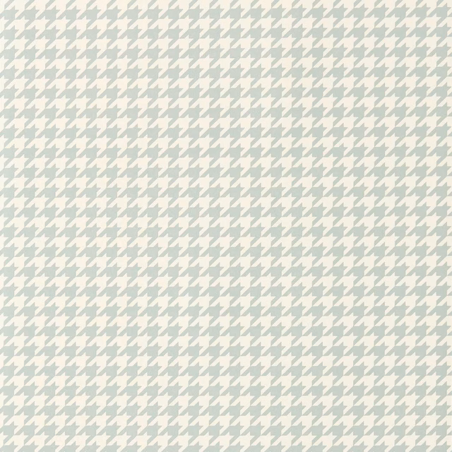 Pale seaglass and ivory small-scale houndstooth print on softly textured wallpaper
