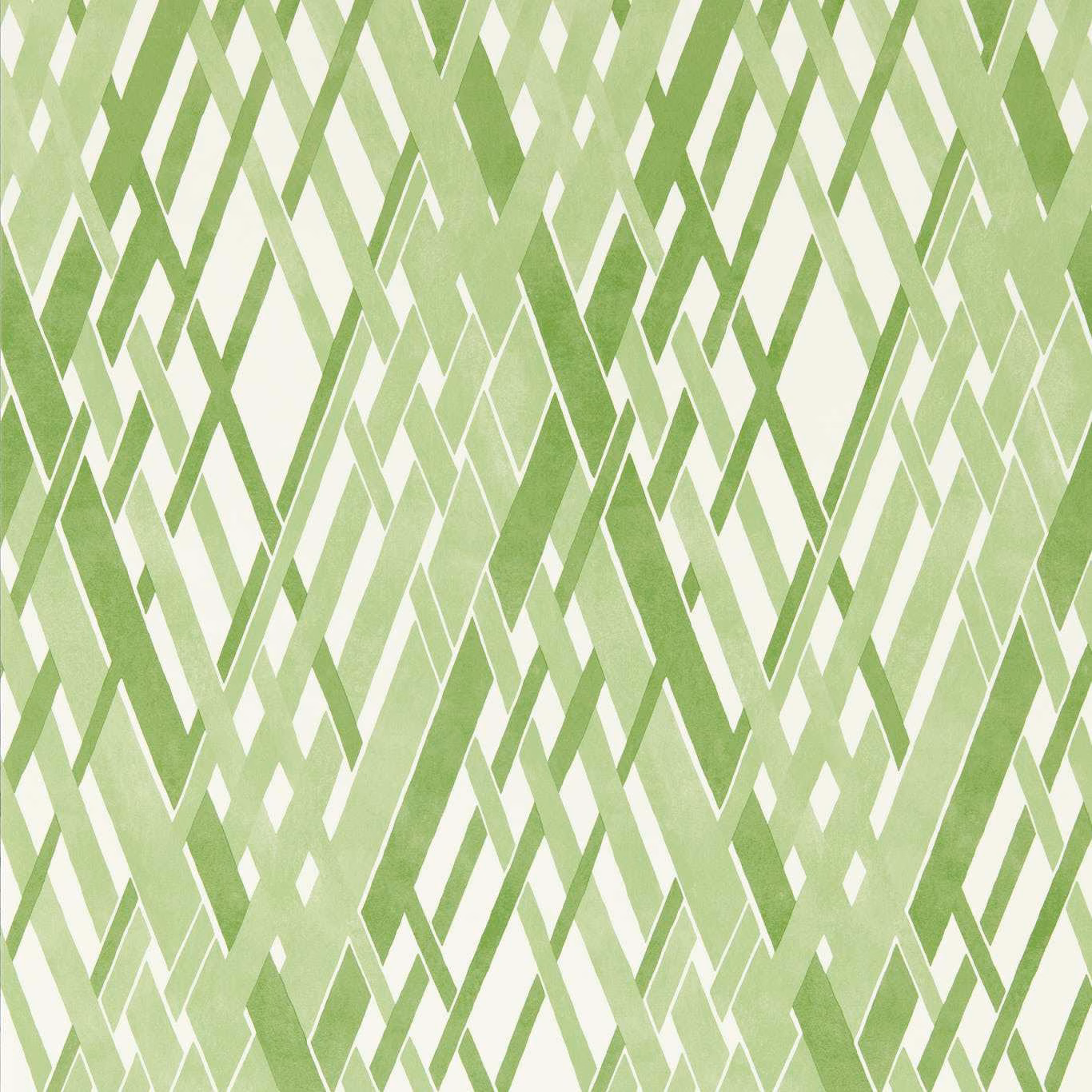 Layered clover-green and pale green diagonal bands with fine white gaps