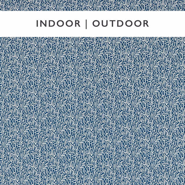 Dense white angular marks across a cool indigo ground