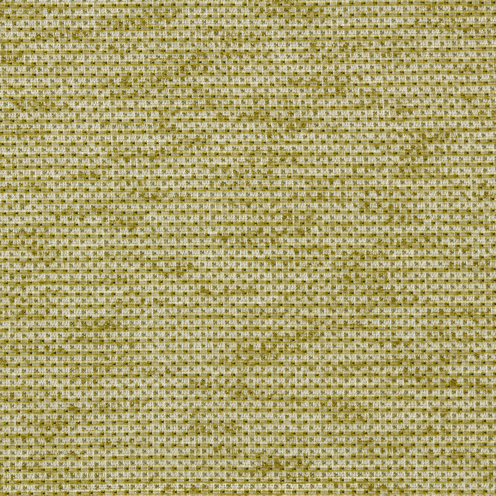 Close-up of muted grass-green and ivory small-check textured outdoor weave