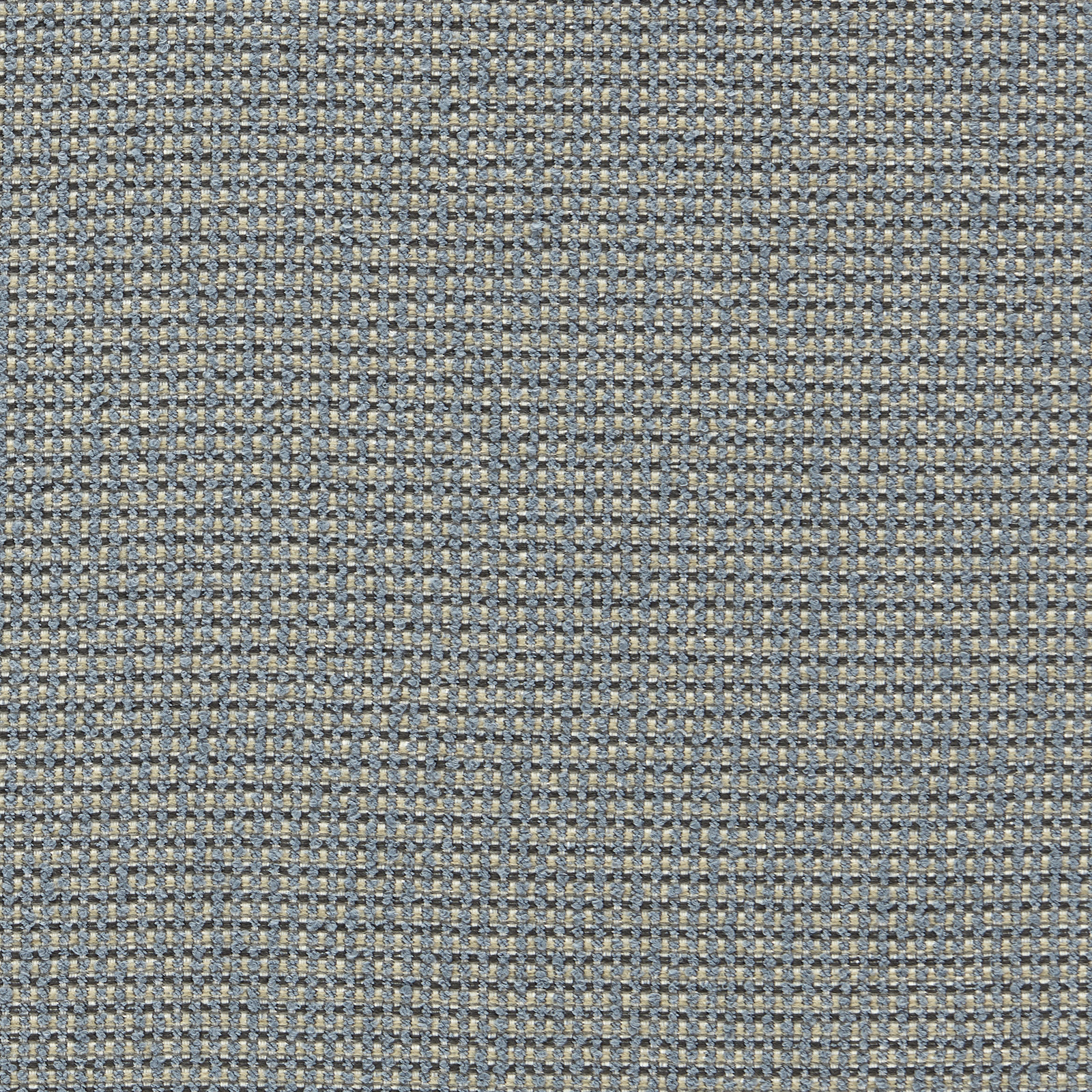 Close-up of muted blue-grey and ivory small-check outdoor weave texture