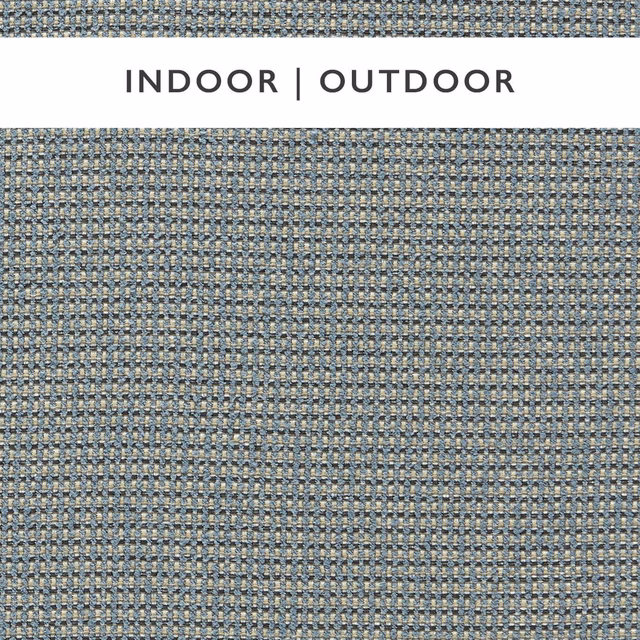 Close-up of muted blue-grey and ivory small-check outdoor weave texture