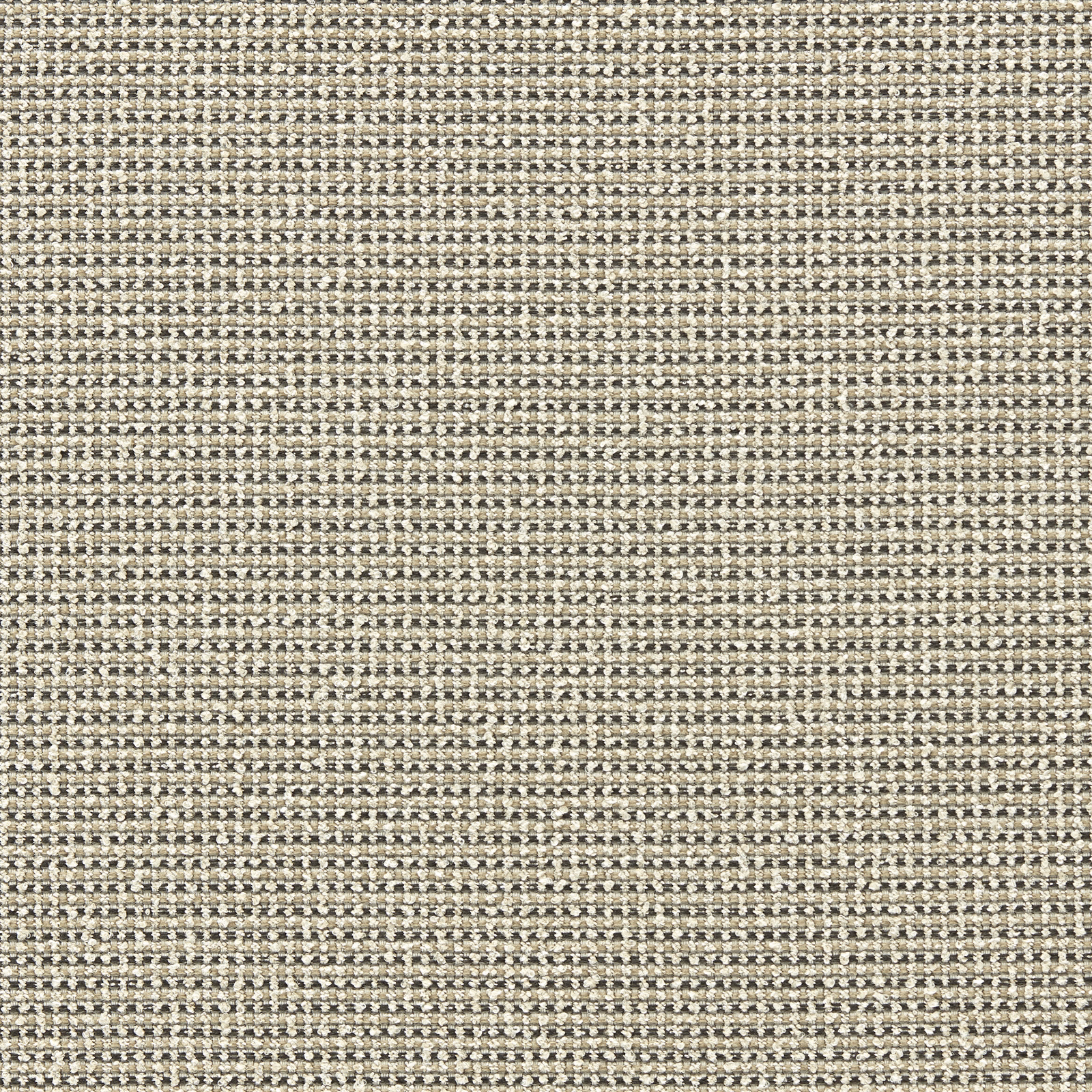 Close-up of mineral grey and ivory outdoor weave with dense horizontal flecked texture