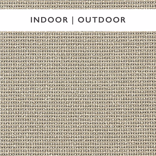 Close-up of mineral grey and ivory outdoor weave with dense horizontal flecked texture