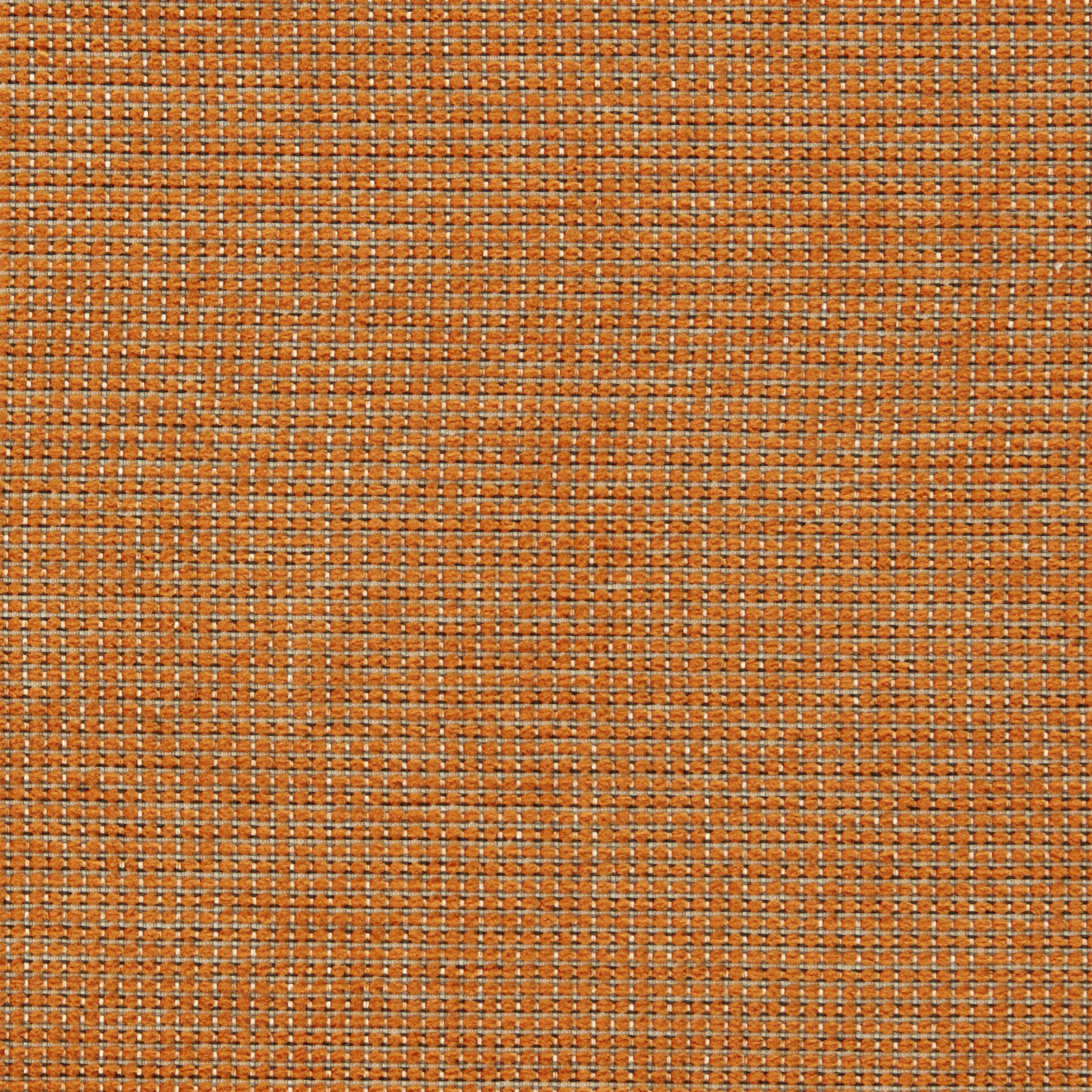 Clementine orange and ivory outdoor weave with a fine, regular checked texture