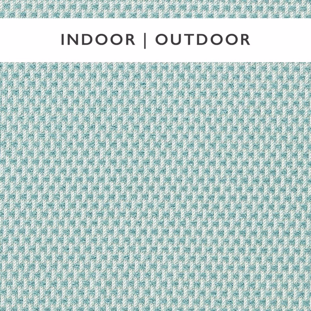 Close-up of pale aqua and chalk outdoor weave with small chevron texture