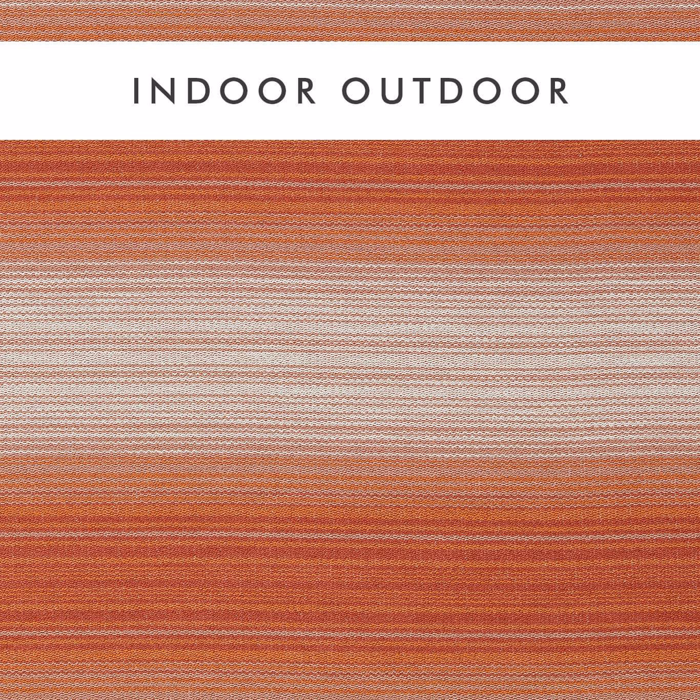 Rusted clementine and rhubarb horizontal stripes in a densely textured outdoor weave