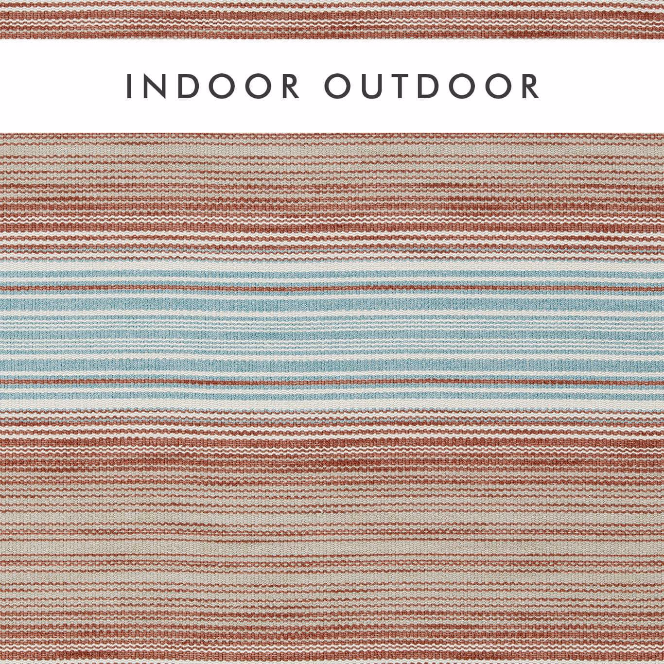 Rust, aqua and sand horizontal stripes in a dense textured outdoor weave