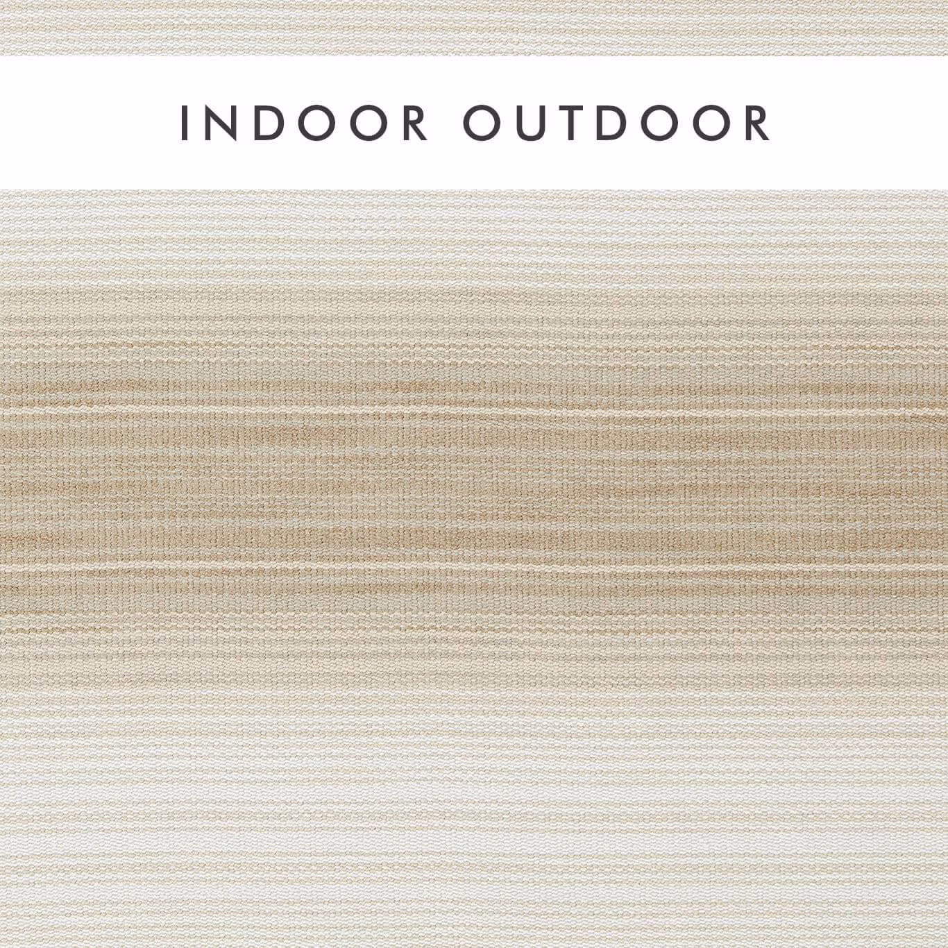 Taupe and mineral outdoor weave with fine horizontal striations and subtle tonal bands