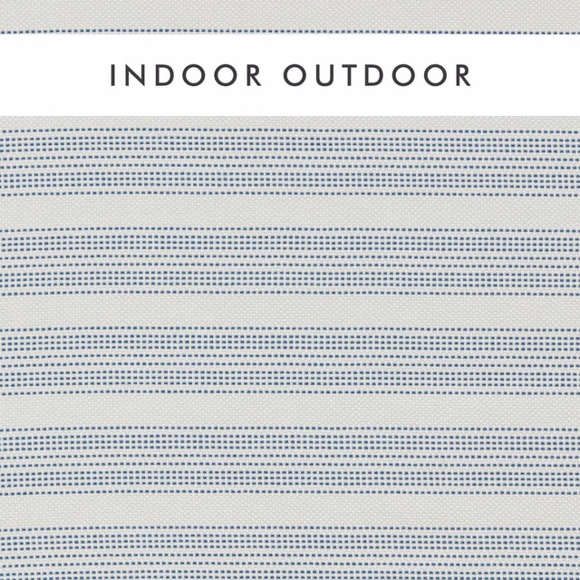Chalk woven ground with fine indigo dotted horizontal bands and subtle texture