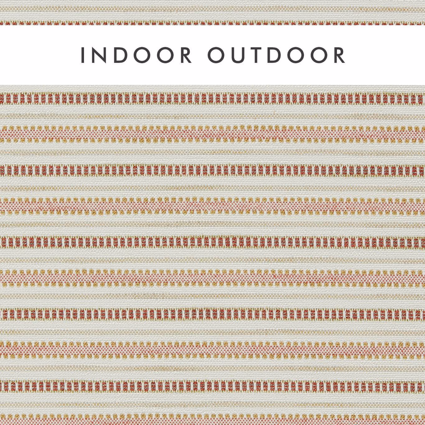 Cream outdoor weave with rhubarb and nectar geometric horizontal stripes