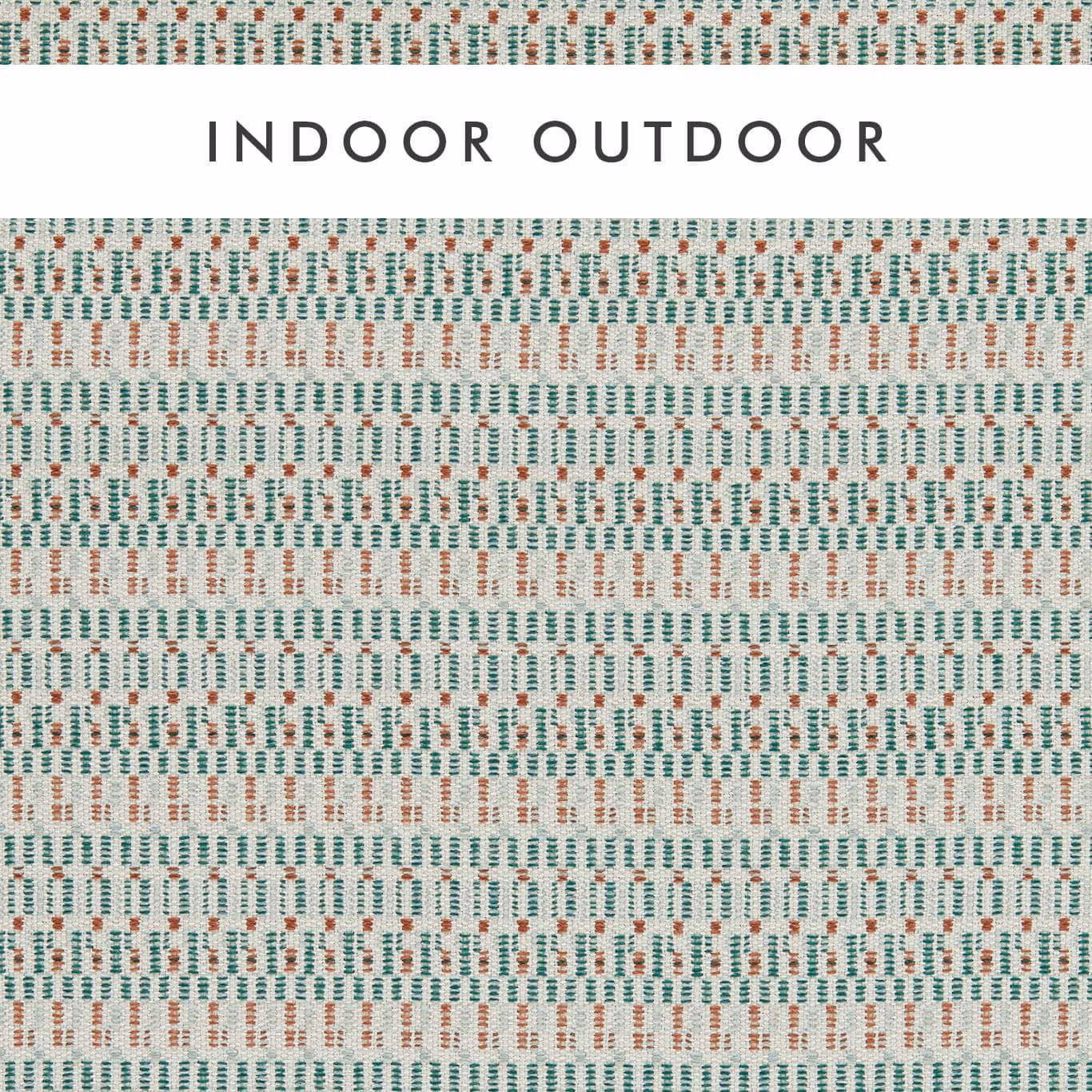 Cloud woven ground with Mallard teal and Rust geometric rows