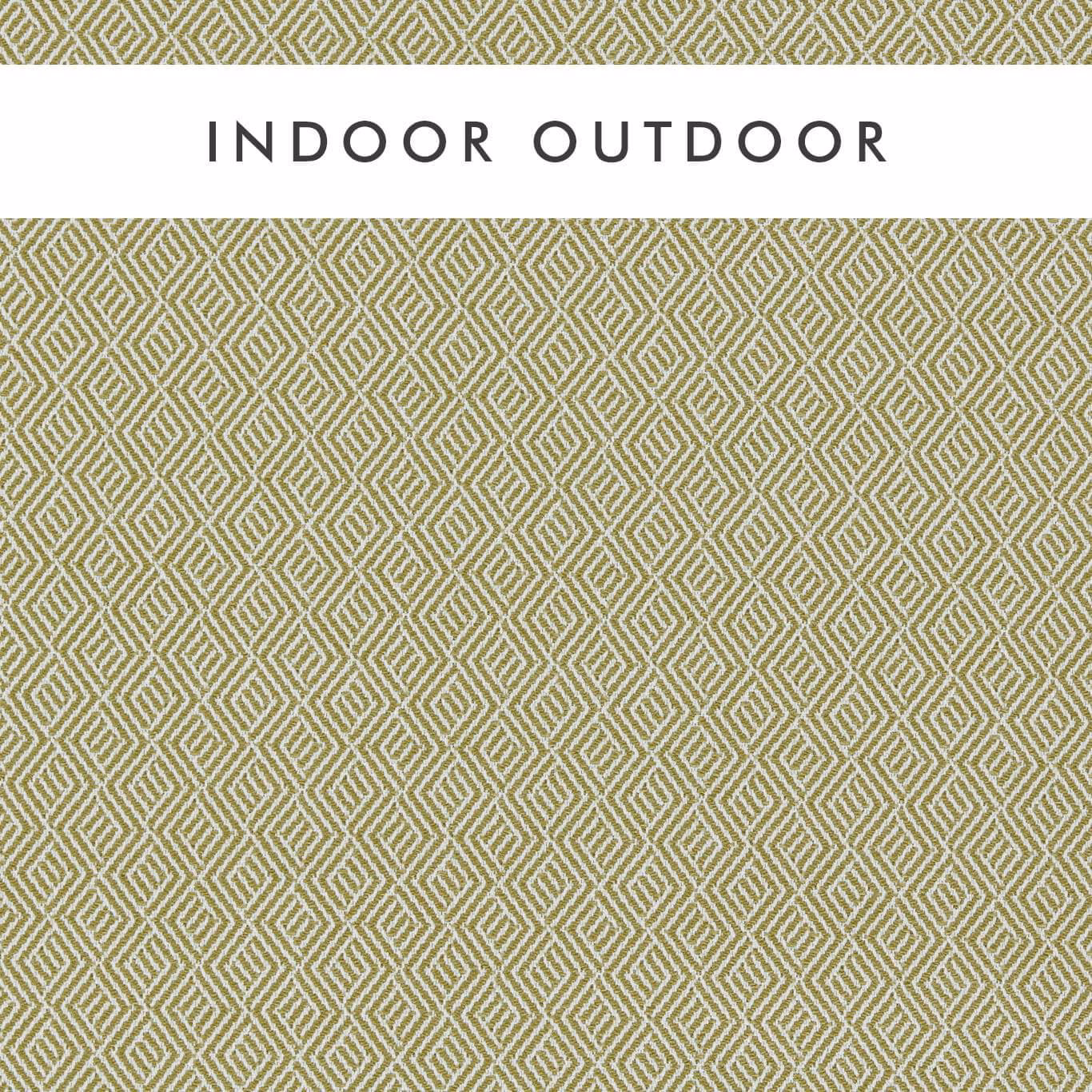 Moss green and chalk outdoor weave with a crisp repeating diamond lattice
