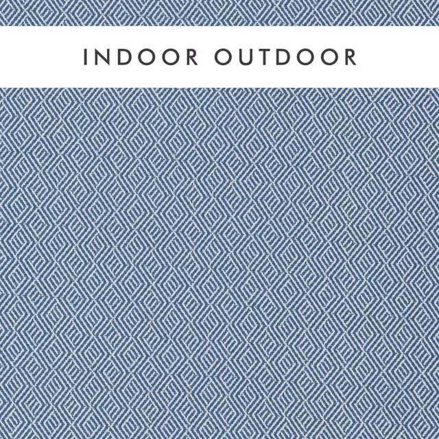 Muted indigo and chalk geometric diamond weave with fine tactile texture