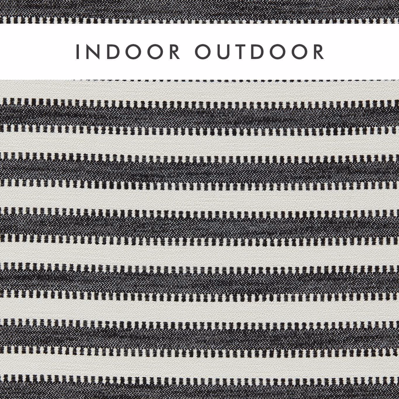 Black earth and chalk narrow striped outdoor weave with irregular textured bands