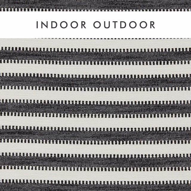 Black earth and chalk narrow striped outdoor weave with irregular textured bands