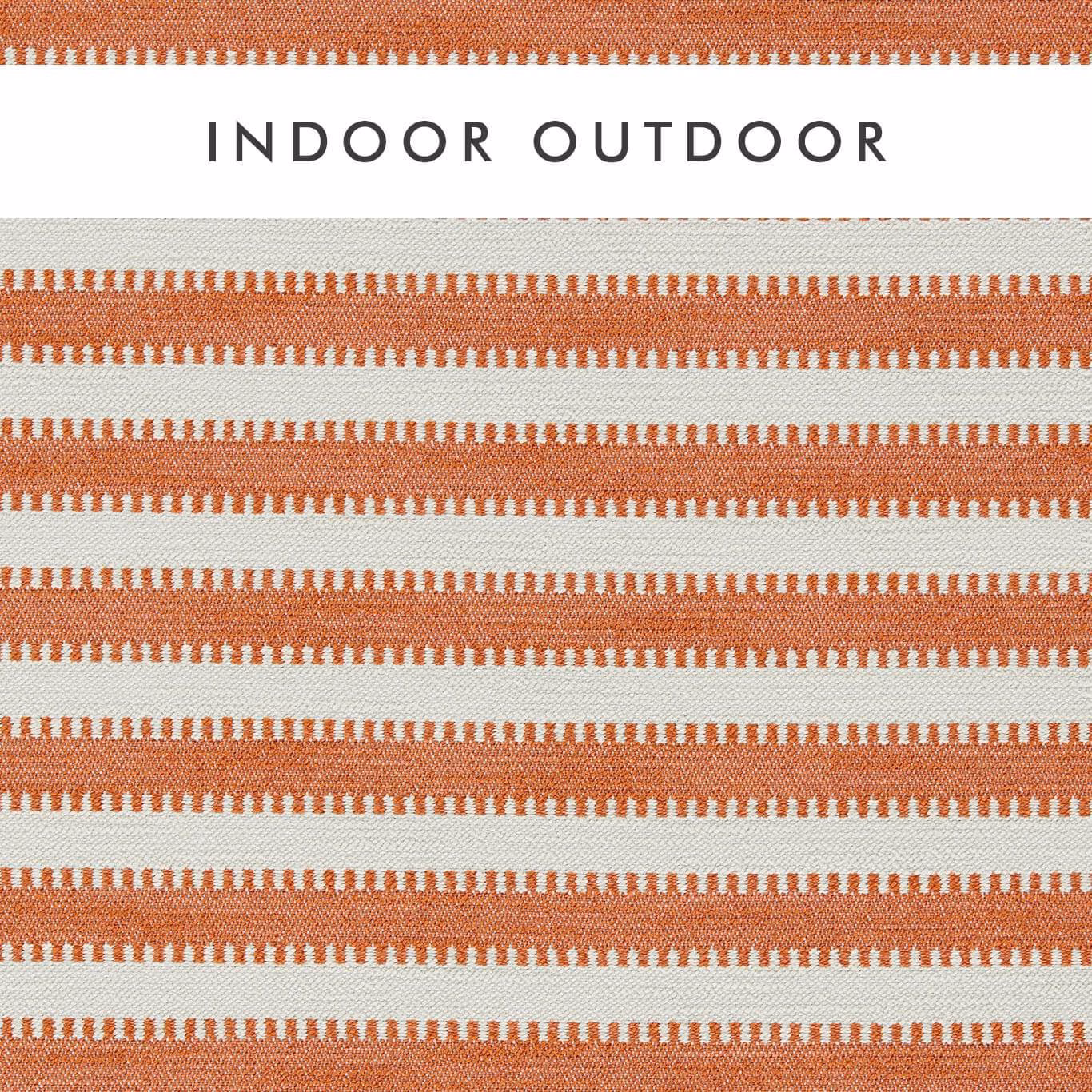 Clementine orange and chalk outdoor woven stripe with tiny stepped motifs