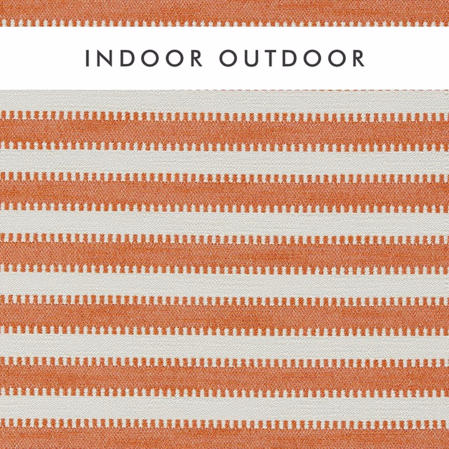 Clementine orange and chalk outdoor woven stripe with tiny stepped motifs