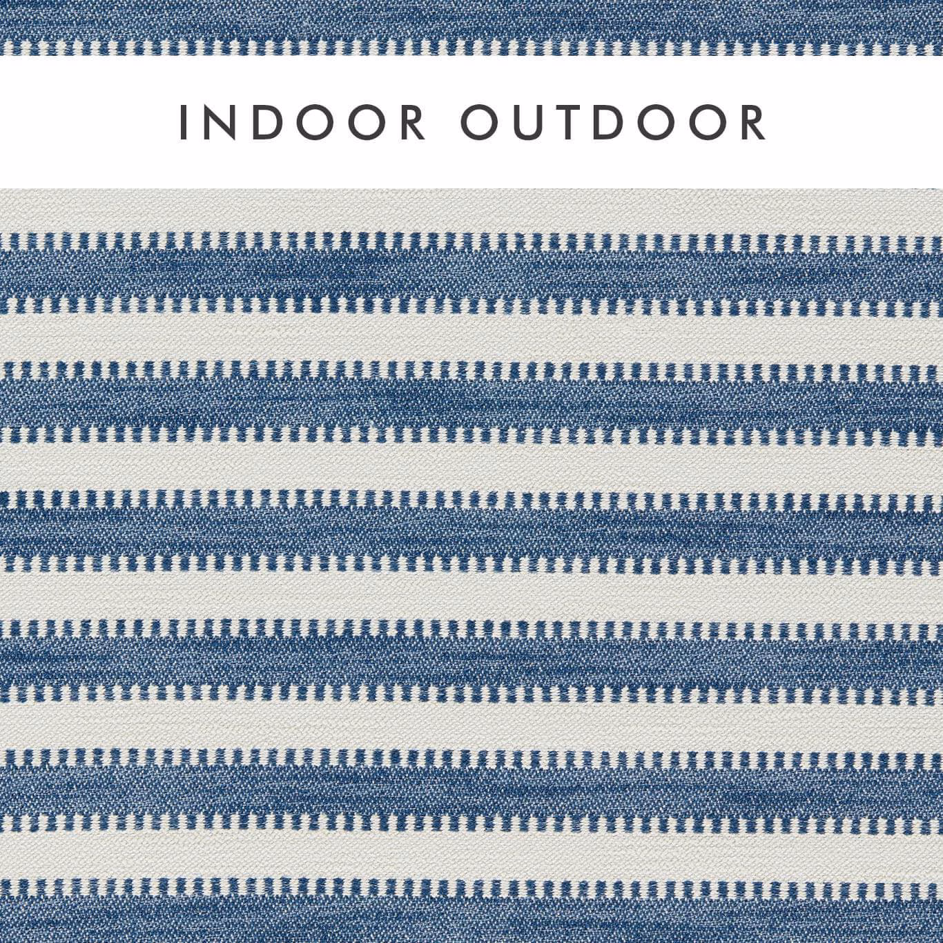 Textured indigo and chalk horizontal stripe weave with fine broken bands